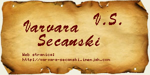 Varvara Sečanski vizit kartica